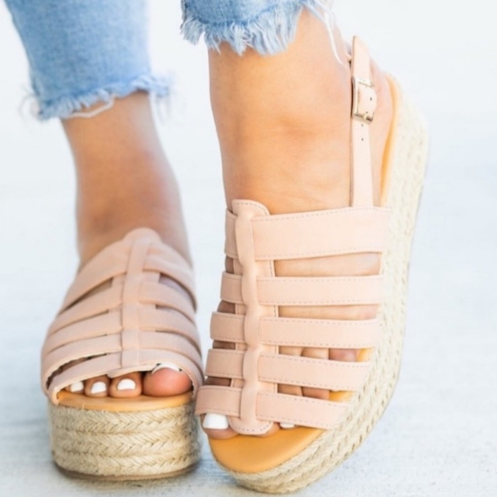 Gladiator Platform Espadrille Sandals - Picture 1 of 2